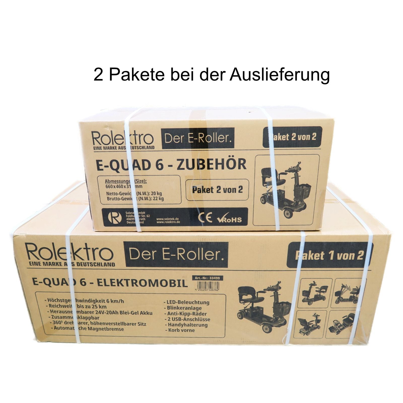 Rolektro E-Quad 6 Blei-Gel, Rot, 6 km/h