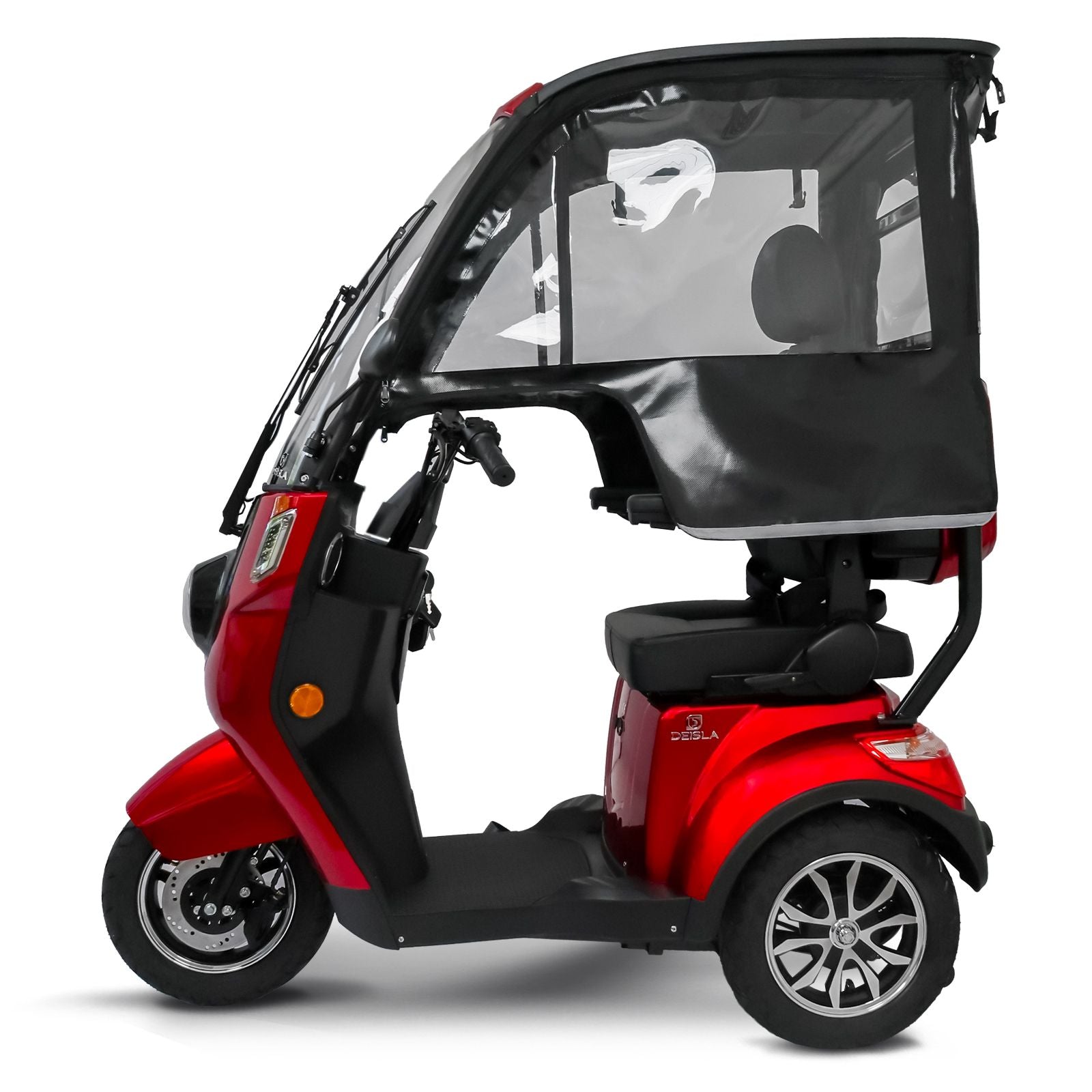 Deisla, Dreirad DS3-15 mit Dach und Wetterschutz, Lithium-Akku, Rot, 15 km/h