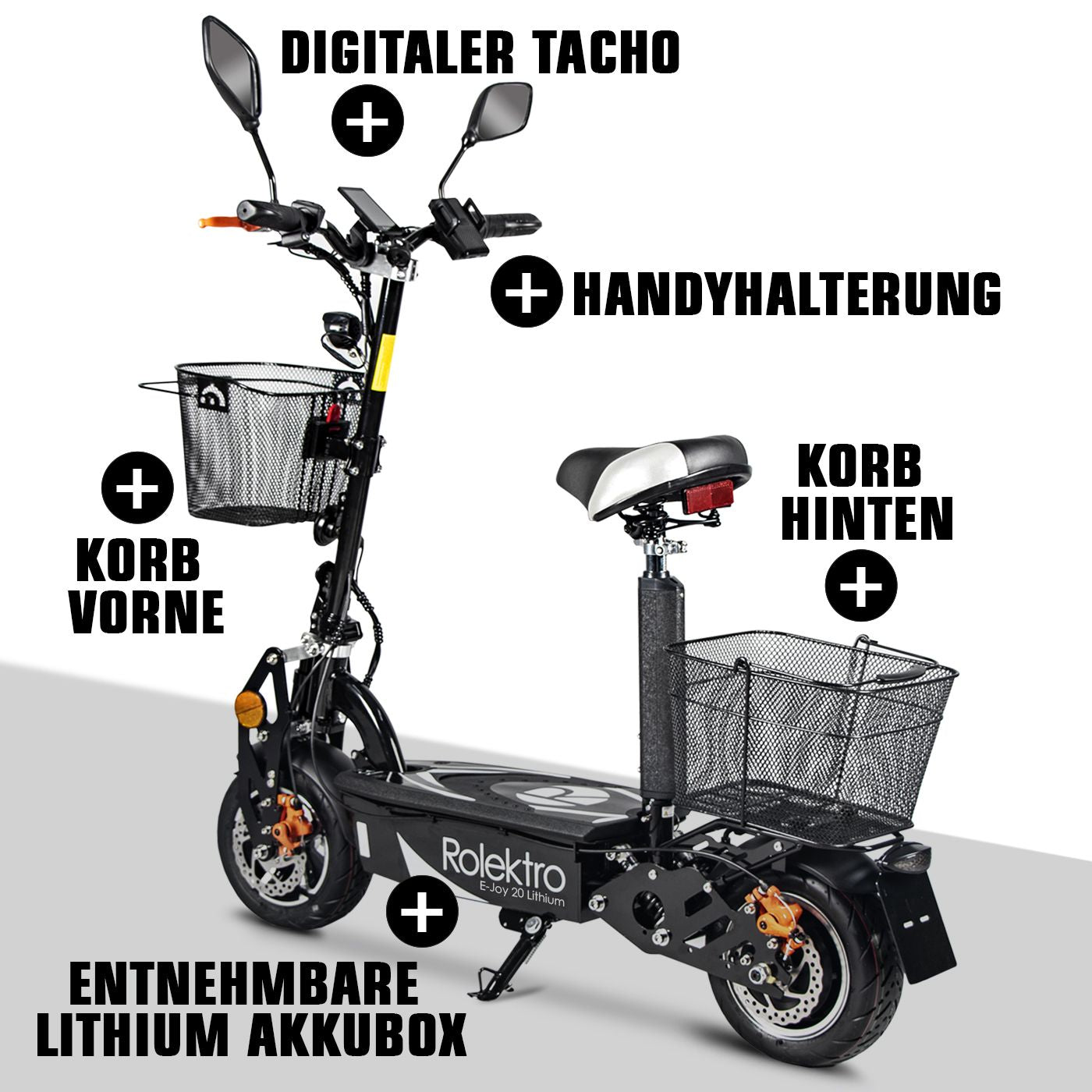 Rolektro E-Joy 20 Lithium, Schwarz, 20 km/h