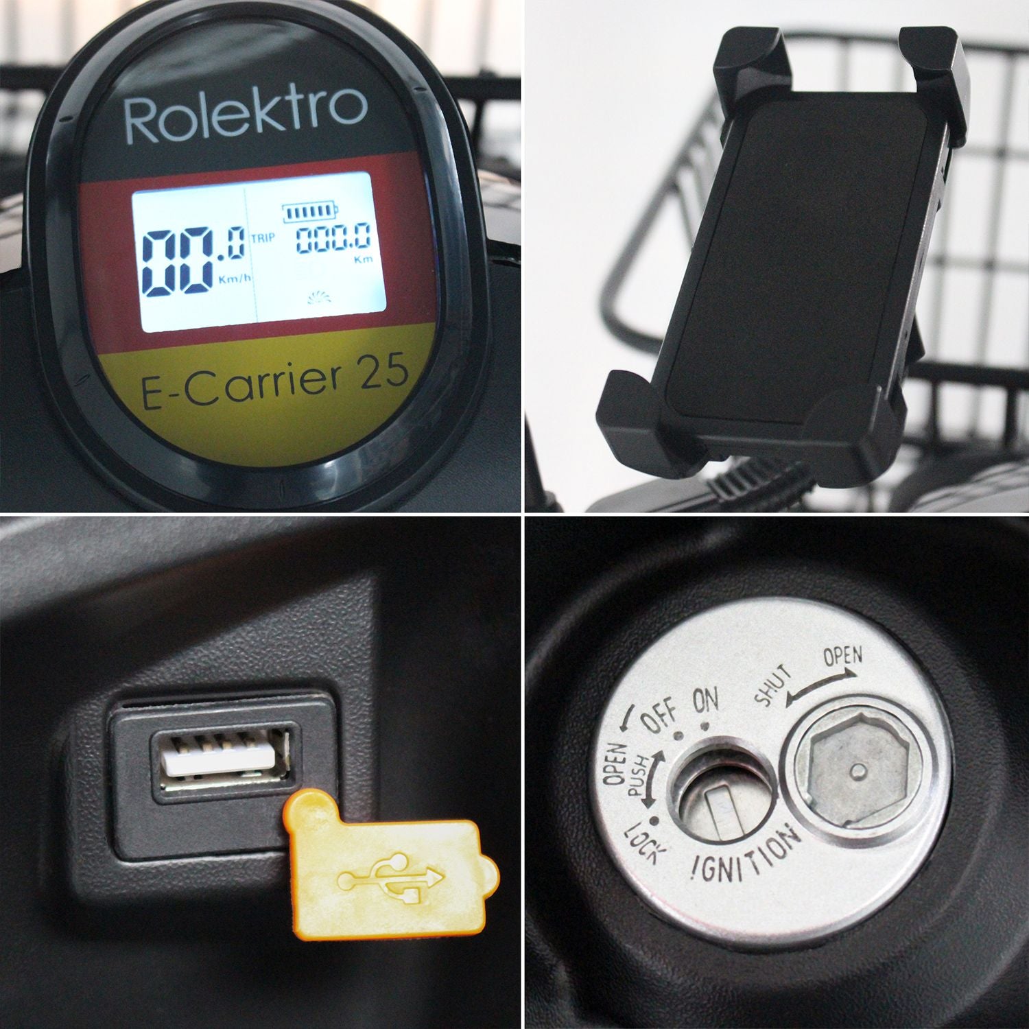 Rolektro E-Carrier 25 V.2 Blei-Gel, Rot, ohne Koffer, 25 km/h