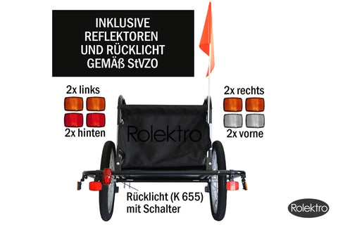 Rolektro-Z, Anhänger, Lastenanhänger mit Stoffwanne, Seitendeichsel, 90l