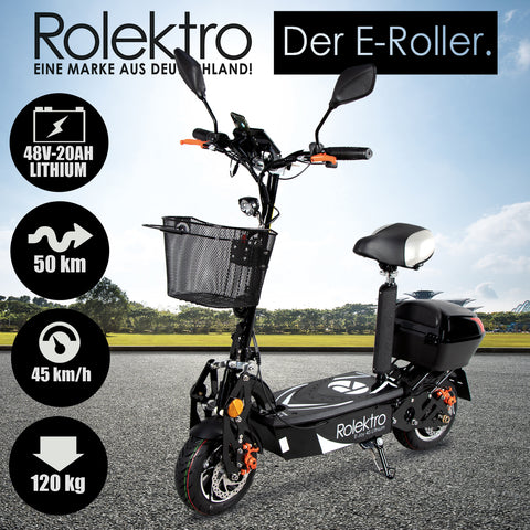 Rolektro, E-Joy 45 Lithium, Schwarz, 48V-20AH Akku, 1000 Watt